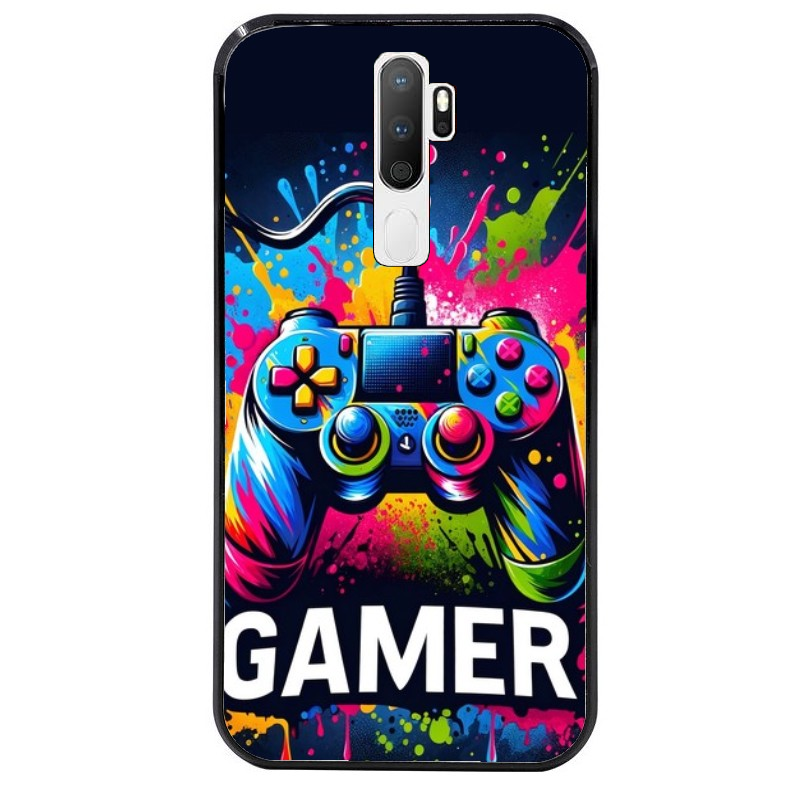 Coque noire taperso pour OPPO A5 A9 2020 avec motif gamer protection antichoc personnalisée