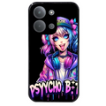 Coque noire taperso pour POCO C85 avec motif anime manga et psycho protection antichoc personnalisée