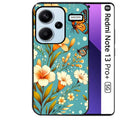 Coque noire taperso pour Redmi Note 13 PRO PLUS 5G avec motif fleur orange protection antichoc personnalisée