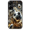 Coque noire taperso pour POCO M6 4G avec motif foot metal personnalisee protection antichoc personnalisée