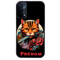 Coque noire taperso pour OPPO A54 et A74 5G avec motif chat carpe koii japan personnalise protection antichoc personnalisée