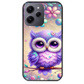 Coque noire taperso pour Redmi 12 4G et 5G avec motif chouette violette protection antichoc personnalisée