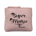 Porte monnaie personnalisé motif mamie super rose clair en feutrine en feutrine