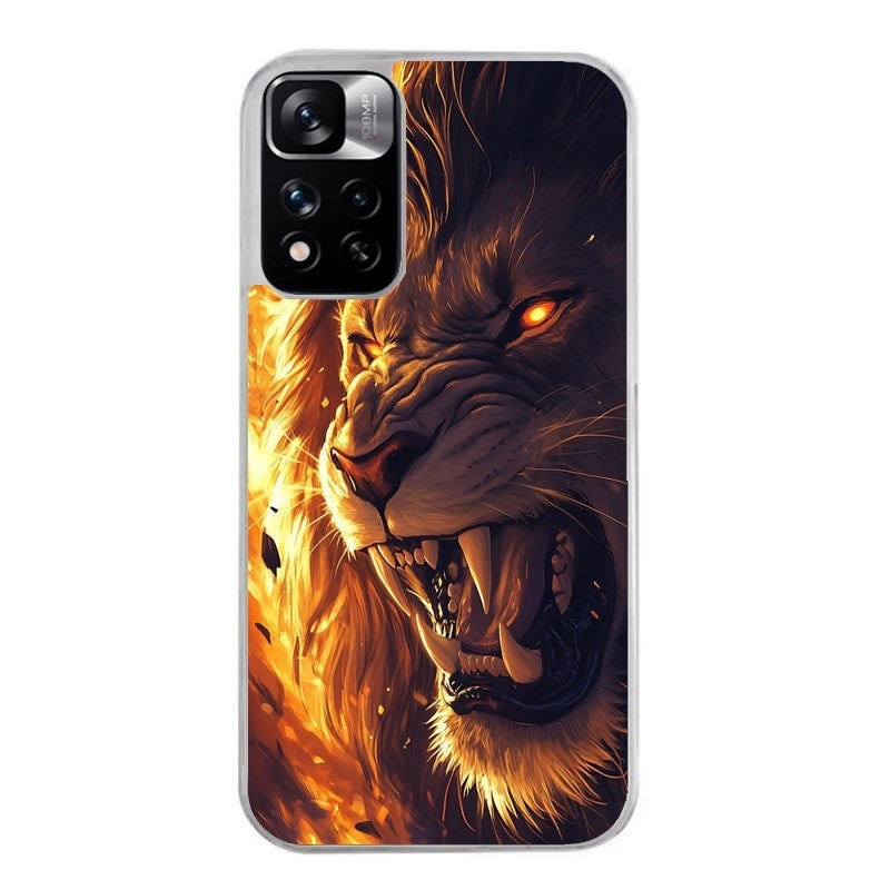 Coque taperso pour Redmi Note 12 4G 5G PRO 4G avec motif lion flamme protection antichoc personnalisée