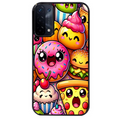 Coque noire taperso pour OPPO A54 et A74 5G avec motif anime donut kawaii protection antichoc personnalisée