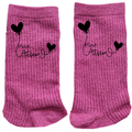 Chaussettes paillettes rose motif merci atsem