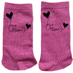 Chaussettes paillettes rose motif merci atsem