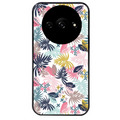 Coque noire taperso pour Redmi A3 avec motif jungle et fleur rose protection antichoc personnalisée