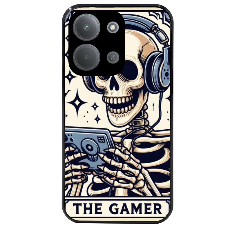 Coque noire taperso pour POCO C85 avec motif mort gamer protection antichoc personnalisée