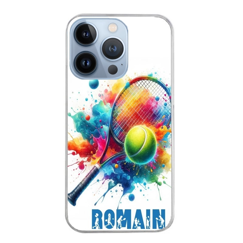 Coque taperso pour Iphone 11 et PRO PRO MAX avec motif tennis raquette personnalisee protection antichoc personnalisée