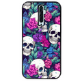 Coque noire taperso pour OPPO Reno 2 et 2Z avec motif tete de mort violet protection antichoc personnalisée