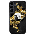 Coque noire taperso pour galaxy A06 A16 A26 A36 A56 avec motif yin yang et fleur protection antichoc personnalisée
