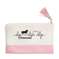 Pochette personnalisée motif cheval heartbeat en toile et simili cuir personnalisée