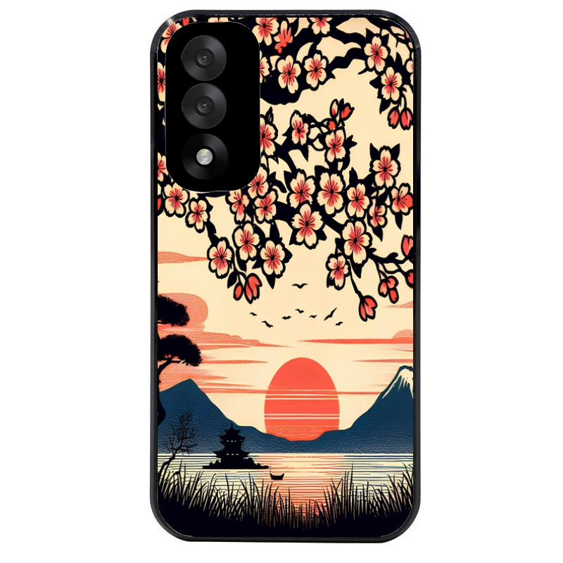 Coque noire taperso pour OnePlus Nord 5 avec motif japan cerisier protection antichoc personnalisée