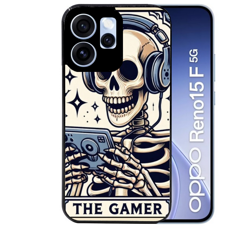 Coque noire taperso pour OPPO Reno 15 et F FS 5G avec motif mort gamer protection antichoc personnalisée