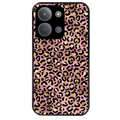 Coque noire taperso pour POCO C85 avec motif leopard rose protection antichoc personnalisée