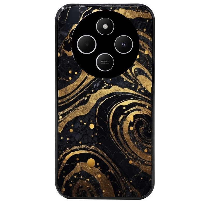 Coque noire taperso pour POCO C75 avec motif marbre noir protection antichoc personnalisée