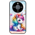 Coque noire taperso pour Honor X9A avec motif licorne et etoiles protection antichoc personnalisée