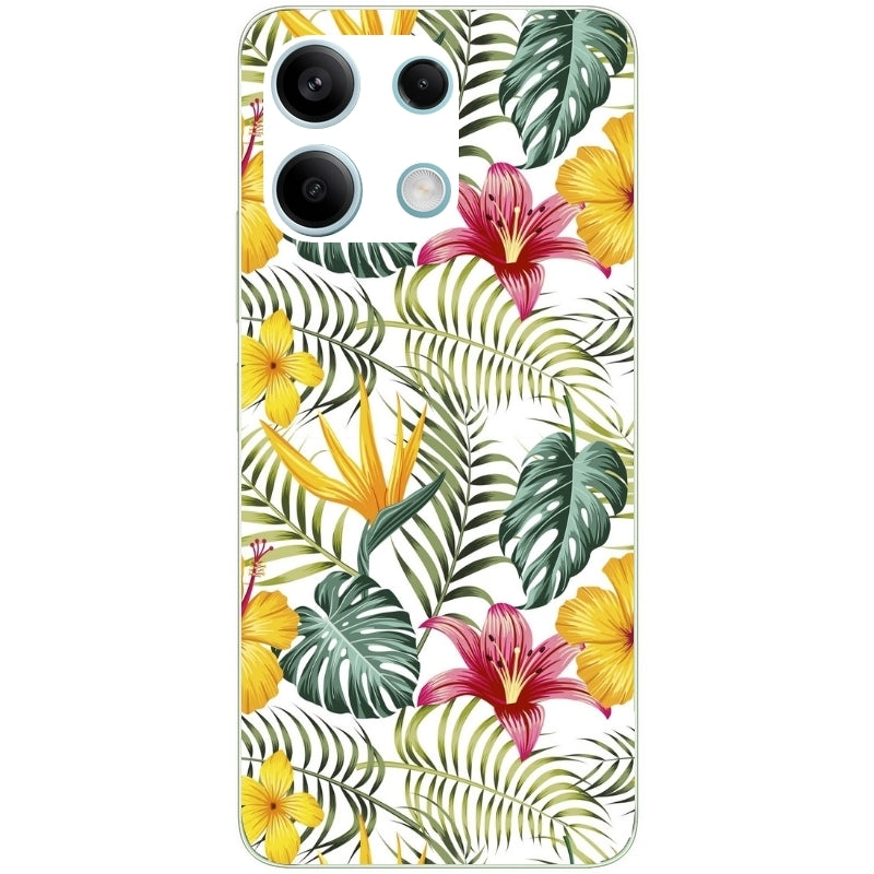 Coque taperso pour POCO M6 PRO 4G avec motif jungle et fleur hibiscus protection antichoc personnalisée