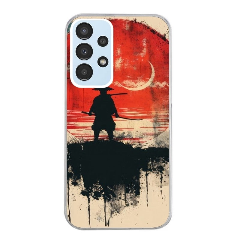 Coque taperso pour Galaxy A13 4G et 5G A23 A53 avec motif samourai rouge protection antichoc personnalisée