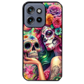 Coque noire taperso pour Moto Edge 60 et Neo Fusion Pro avec motif tete de mort calavera skull protection antichoc personnalisée