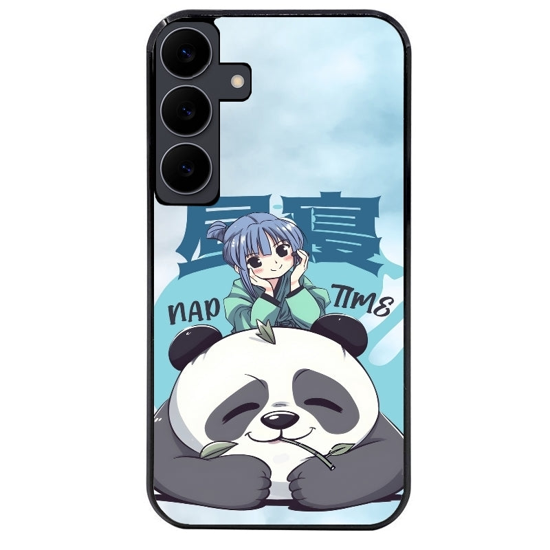 Coque noire taperso pour galaxy A06 A16 A26 A36 A56 avec motif panda anime protection antichoc personnalisée