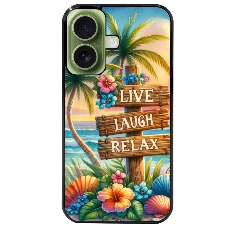 Coque noire taperso pour Iphone 17 17E AIR MAX PRO avec motif tropical vacances protection antichoc personnalisée