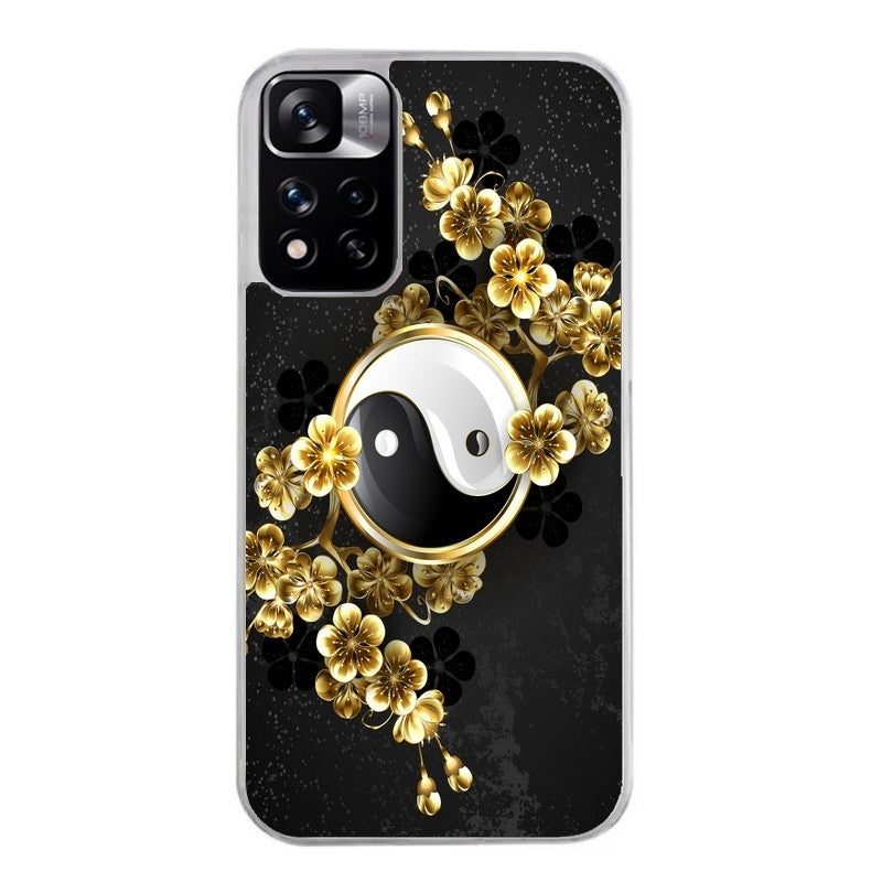Coque taperso pour Redmi Note 12 4G 5G PRO 4G avec motif yin yang et fleur protection antichoc personnalisée