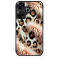 Coque noire taperso pour POCO M6 4G avec motif effet fourrure leopard 1 protection antichoc personnalisée
