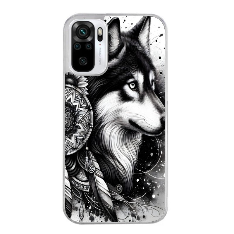 Coque taperso pour Redmi Note 10 4G 5G PRO 10S avec motif loup dreamcatcher protection antichoc personnalisée