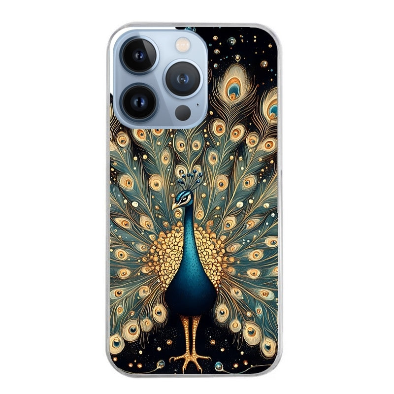Coque taperso pour Iphone 14 et PRO PLUS PRO MAX avec motif paon mandala protection antichoc personnalisée