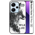 Coque noire taperso pour Redmi Note 13 PRO PLUS 5G avec motif renard fox wild protection antichoc personnalisée