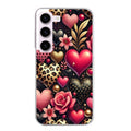 Coque taperso pour galaxy A04S A14 A34 A54 avec motif coeur et leopard protection antichoc personnalisée