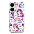Coque taperso pour POCO C65 4G avec motif licorne arc en ciel protection antichoc personnalisée