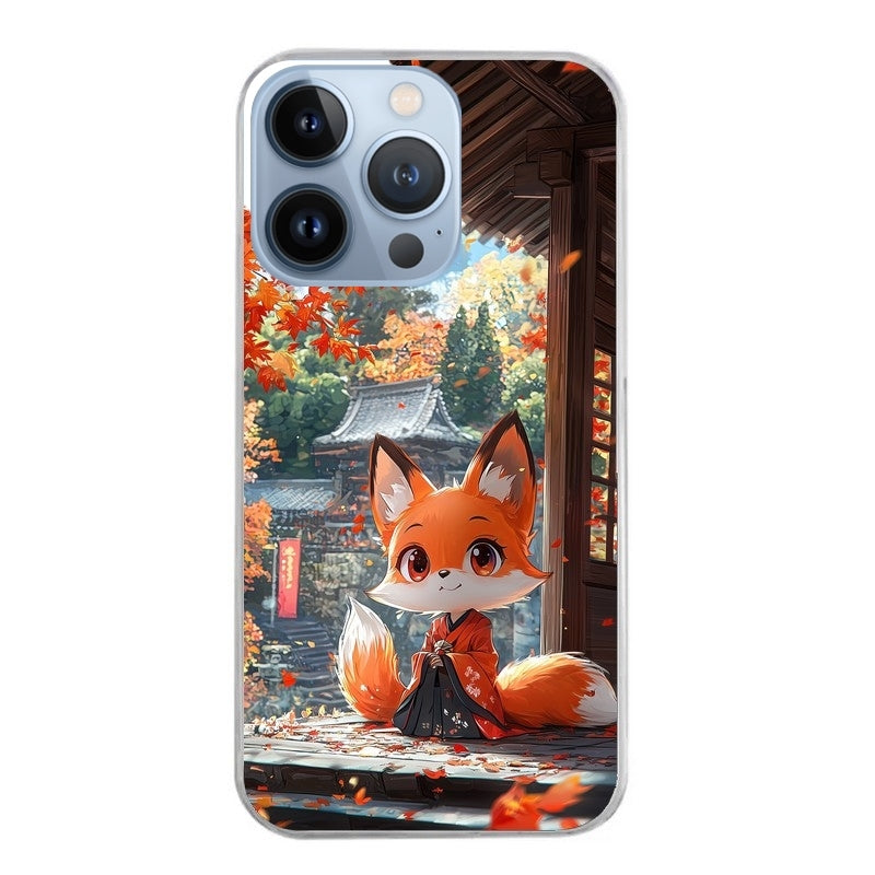 Coque taperso pour Iphone 14 et PRO PLUS PRO MAX avec motif renard et fox anime protection antichoc personnalisée