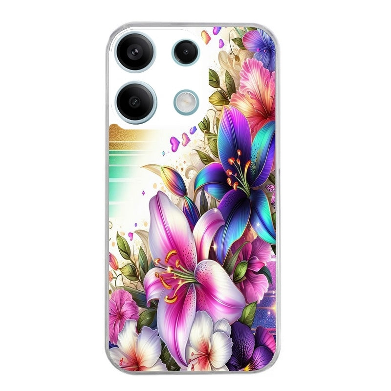 Coque taperso pour POCO X6 5G avec motif fleur fluo protection antichoc personnalisée
