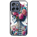 Coque noire taperso pour Moto Edge 60 et Neo Fusion Pro avec motif tete de mort calavera papillon protection antichoc personnalisée