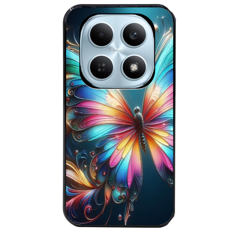 Coque noire taperso pour POCO M8 5G et PRO 5G avec motif papillon arc protection antichoc personnalisée