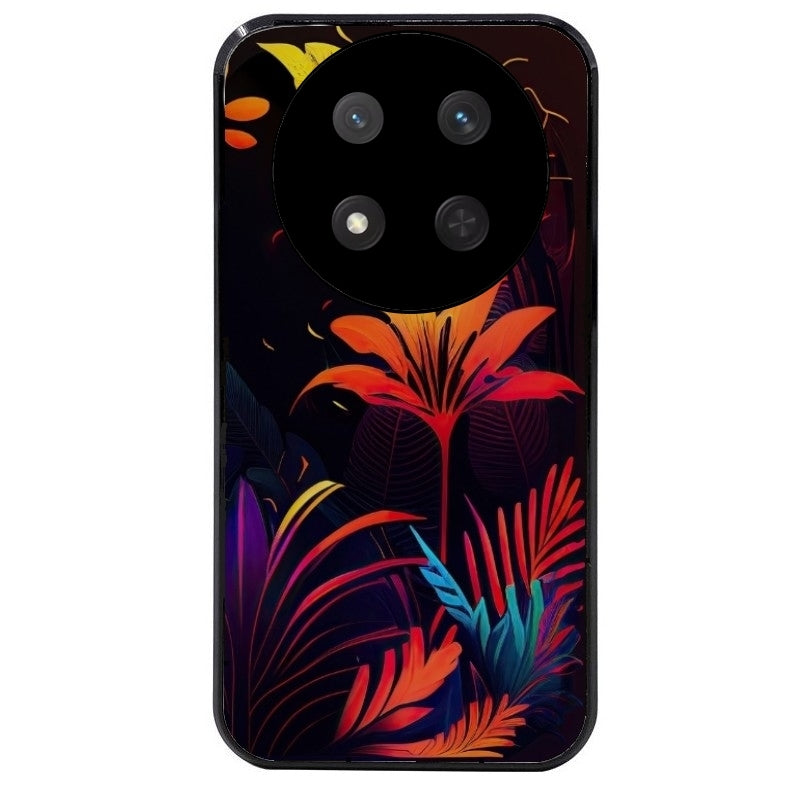 Coque noire taperso pour Magic 7 LITE et PRO avec motif tropical jaune protection antichoc personnalisée