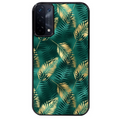 Coque noire taperso pour OPPO A54 et A74 5G avec motif palmier vert protection antichoc personnalisée