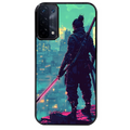 Coque noire taperso pour OPPO A54 et A74 5G avec motif samourai new york protection antichoc personnalisée
