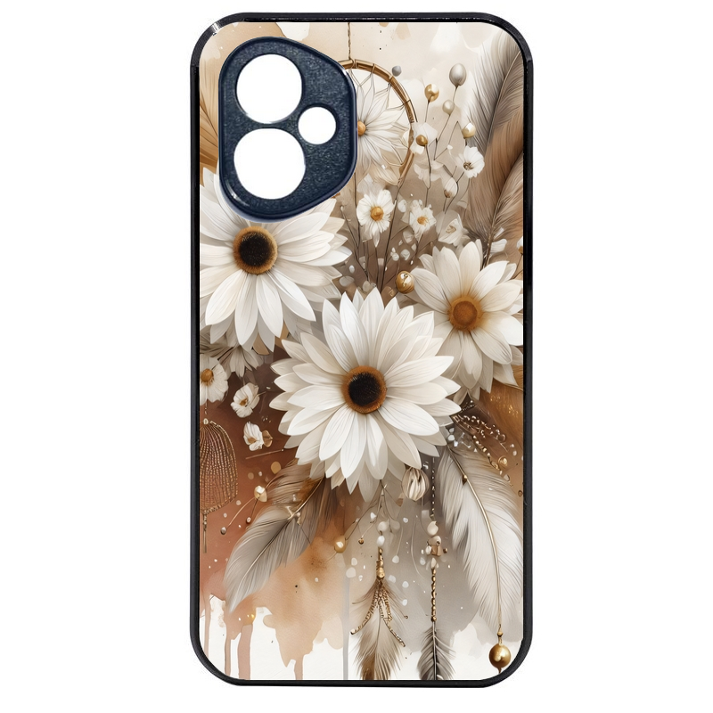 Coque noire taperso pour Honor 400 et Lite Pro Smart avec motif dreamcatcher marguerite protection antichoc personnalisée