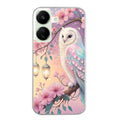 Coque taperso pour POCO C65 4G avec motif chouette cerisier protection antichoc personnalisée