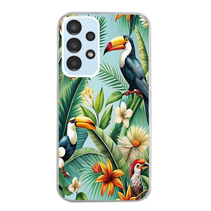 Coque taperso pour Galaxy A13 4G et 5G A23 A53 avec motif perroquet tropical protection antichoc personnalisée