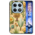 Coque noire taperso pour Redmi Note 15 et PRO PLUS 4G 5G avec motif cactus et succulent protection antichoc personnalisée