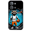 Coque noire taperso pour POCO C85 avec motif basket racoon protection antichoc personnalisée