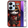 Coque noire taperso pour Redmi Note 13 PRO PLUS 5G avec motif panda et samourai protection antichoc personnalisée