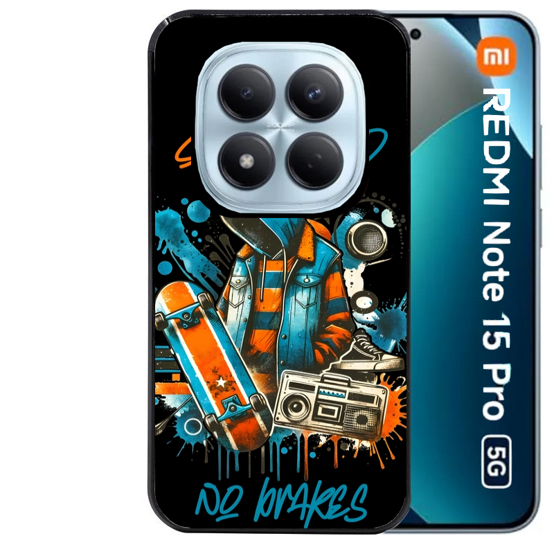 Coque noire taperso pour Redmi Note 15 et PRO PLUS 4G 5G avec motif skate board protection antichoc personnalisée