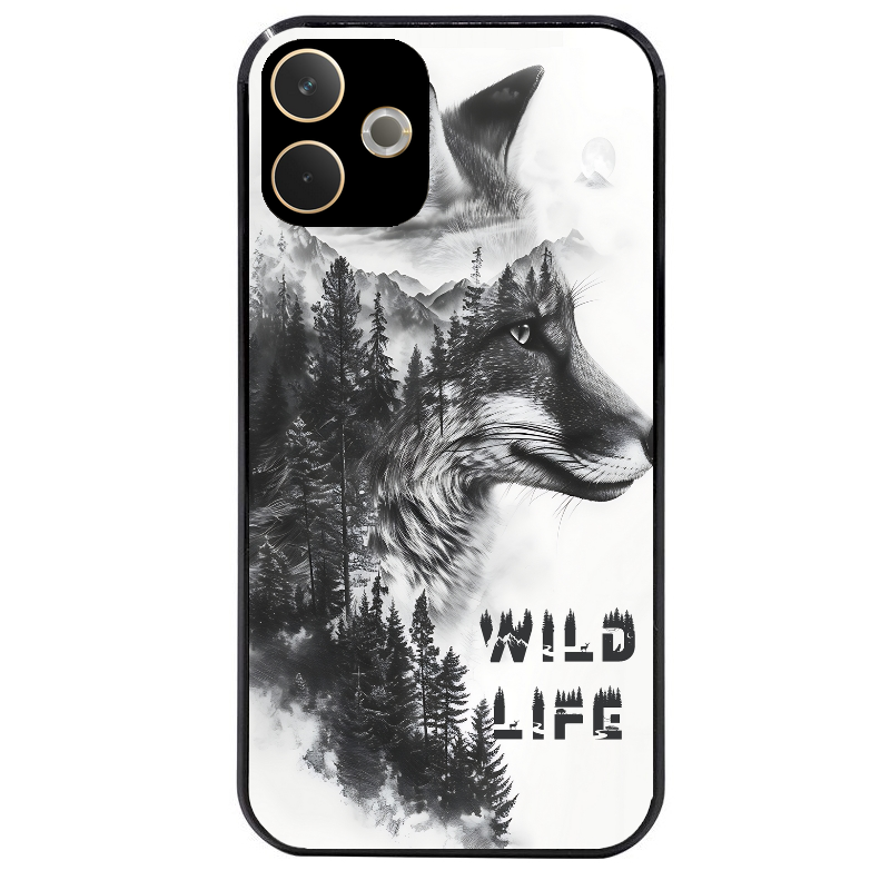 Coque noire taperso pour OPPO A5 PRO 4G et 5G avec motif renard fox wild protection antichoc personnalisée