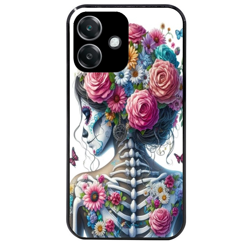 Coque noire taperso pour OPPO A40 avec motif tete de mort calavera papillon protection antichoc personnalisée